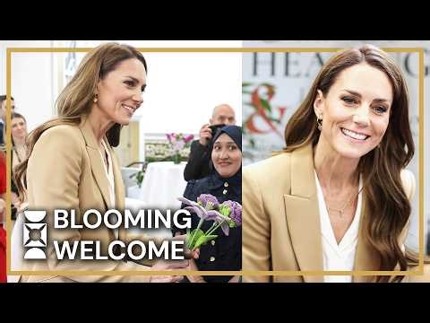 Princess Kate Receives Flowers During Visit to University