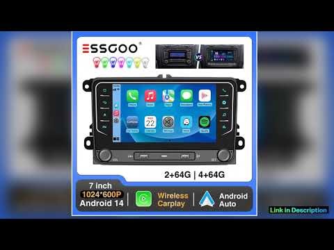 ESSGOO 7 Android 14 464G Carplay Android Auto Car Stereo Radio GPS NAVI WIFI RDS BT For VW GOLF 5 6