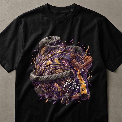 Kobe Bryant Basketball Legend T-shirt | Dynamic Streetwear Graphic Tee | Fierce Snake Tribute Fan Apparel Gift - Etsy