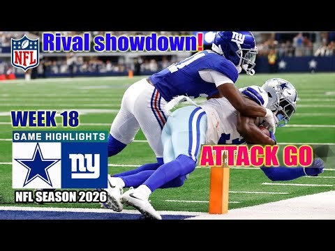 Dallas Cowboys Vs. New York Giants Week 18 | 1st - 2nd Full Highlights | NFL 2026