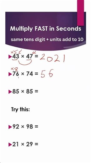 Multiply Two-Digit Numbers in Seconds Without Calculator
