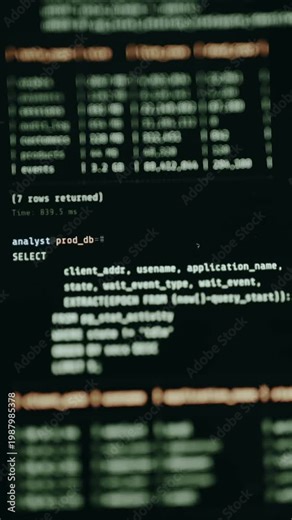 Command-line interface with a running SQL database query