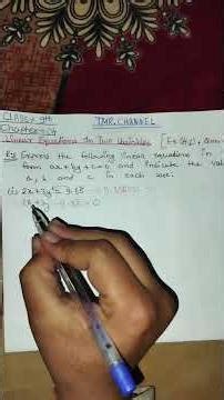 Class 9 Mathematics Ch.4 || Linear Equation In Two variable | Ex.(4.1) Qno.2 part- (i) #maths