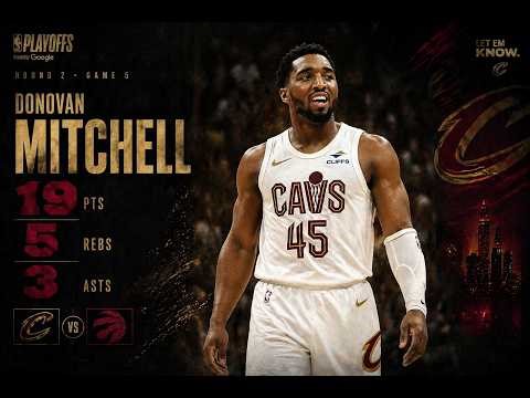 Donovan Mitchell 19 pts 5 rebs 3 asts vs Raptors 2026 PO G5
