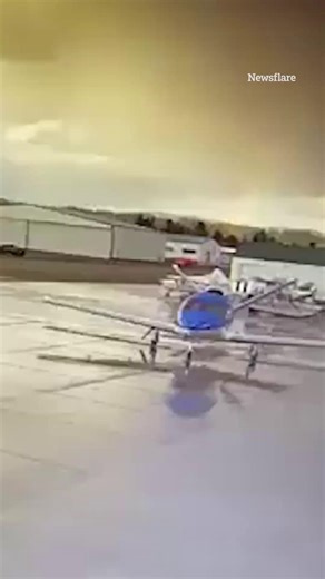 Shocking moment Tesla car on autopilot crashes into £2.6-million private jet | The Sun