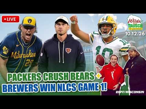 VICTORY!! The Green Bay Packers BEAT the Bears. The Milwaukee Brewers WIN Game 1 of the NLCS!