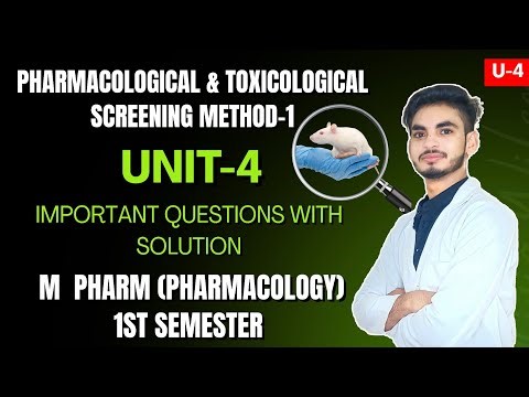 Unit-4| Pharmacological and toxicological screening methods M Pharm 1st sem| Important Questions|