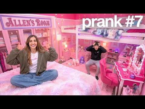 I Transformed His ENTIRE ROOM PINK! (worst prank)