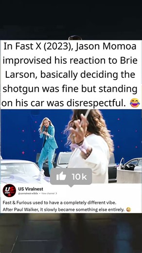 In Fast X (2023), Jason Momoa Improvised the Funniest Reaction to Brie Larson 😂 |