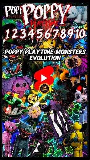 poppy playtime monsters evolution 😀 (chapter 1 to 10) #poppyplaytime #monster #evolution