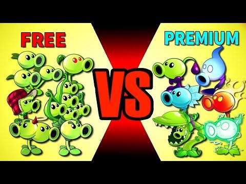 All Pea Plants FREE vs PREMIUM - Who Will Win? - Pvz 2 Team Plant vs Team Plant