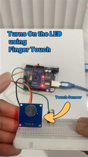 Turns On the LED using Finger Touch #arduino #arduinoproject #arduinoideas #shortvideo #shortsvideo