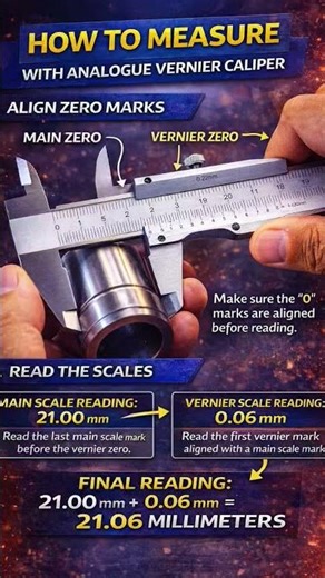 How to Measure with Analogue Vernier Caliper (Easy Method) #verniercaliper #shortsvideo