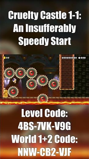 The first level of Cruelty Castle, my hardest SMM2 Super World in progress
