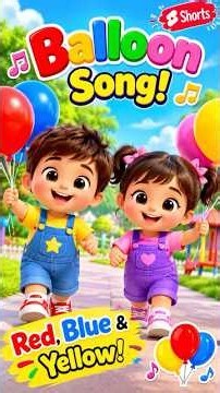 🎈 Balloon Song for Kids! 🔴🔵🟡 Learn Colors | Nursery Rhymes #Shorts