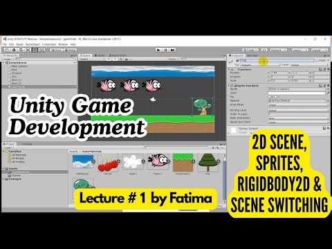 Unity Game Development - Lecture # 1 | 2D Scene, Sprites, Rigidbody2D. Colliders & Scene Switching
