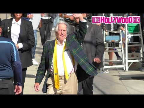 Henry Winkler From 'Happy Days' Signs Autographs For Fans While Arriving At Jimmy Kimmel Live!