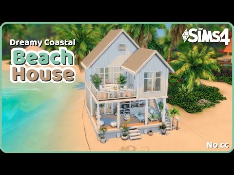 Dreamy Coastal Beach House 🌊 | The Sims 4 ASMR Speed Build