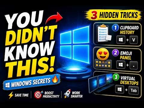 3 Hidden Windows Tricks You Didn’t Know About 💻🔥