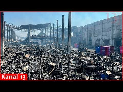 Video of aftermath of Ukrainian drone attack on Russian Wildberries warehouse in Tula
