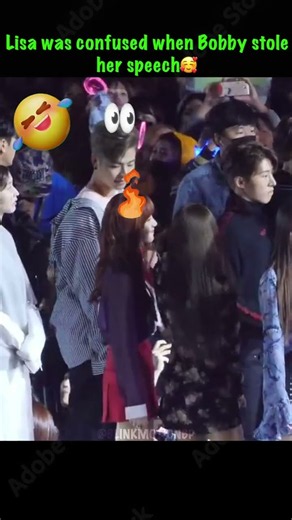 Lisa was confused when Bobby stole her speech😂 #lisa #blackpink #shorts