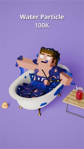 Steve vs 1 Million Water Particles #blender #fluidsimulation