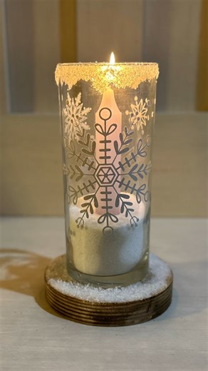 Winter Candle Dollar Tree DIY #winterdiy #dollartreediy | Crafty Beach