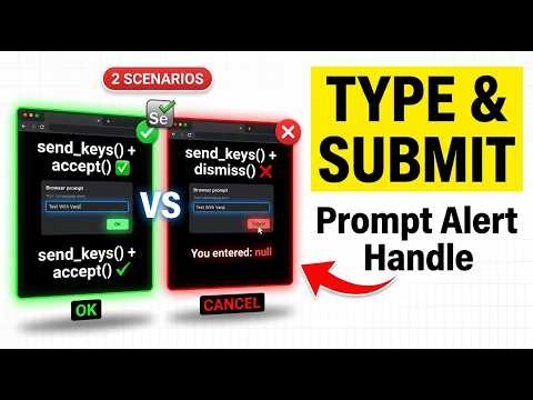 Selenium Prompt Alert Tutorial | send_keys() + accept() vs dismiss() (Python) | Python Tamil 9