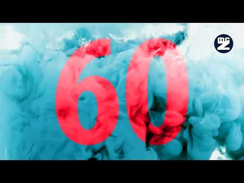 🎬 1 Minute Countdown • Clean Red Timer with Blue Smoke Visual Style