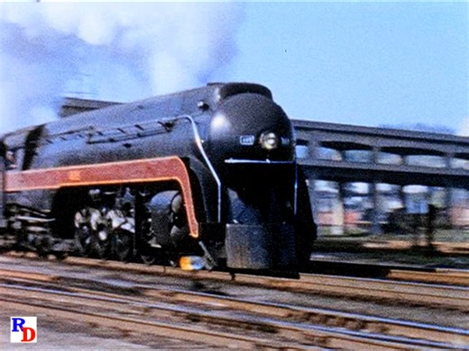 A Norfolk & Western class J takes the "Cavalier" out of Cincinnati while a B&O locomotive takes a spin a the engine house. From the Herron Rail Video show "Cincinnati Steam Classics, B&O, NYC, N&W, L&N in 1955 & 1956" https://rfd.video/CincySteam | Steam Giants