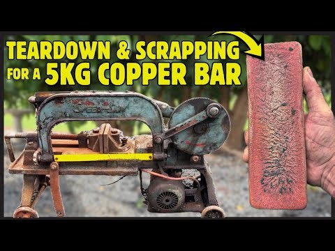 Copper Shredding & Granulating - Scrap Teardown and Huge Bar Casting - ASMR Metal Melting BigStackD