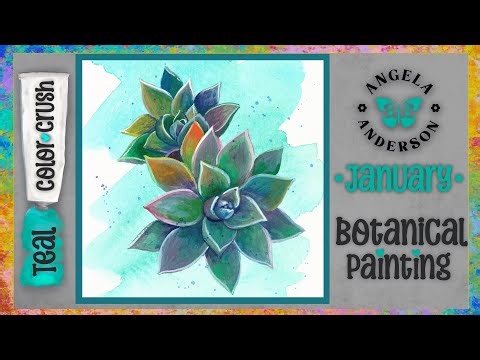 Teal Botanical - Color Crush 2026 - Acrylic Painting Tutorial