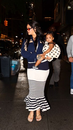 Rihanna with her baby girl Rocki last night 🥹 #rihanna