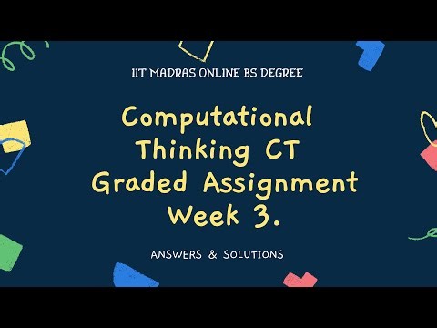 IIT Madras BS Online Degree Computational Thinking CT Graded assignment Week 3 Answers | Solution.