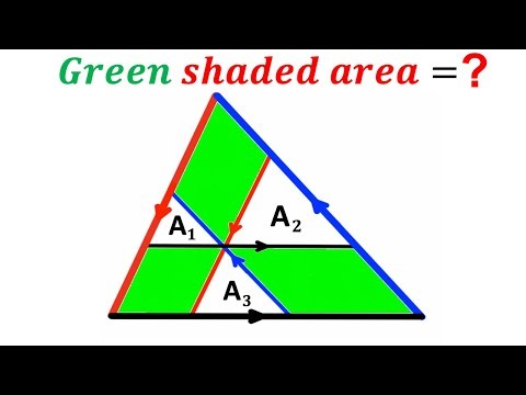 Can you find the total area of the Green shaded region? | (Triangles) | #math #maths | #geometry