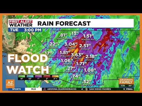 Rain, thunderstorms and localized flooding in forecast for Arizona
