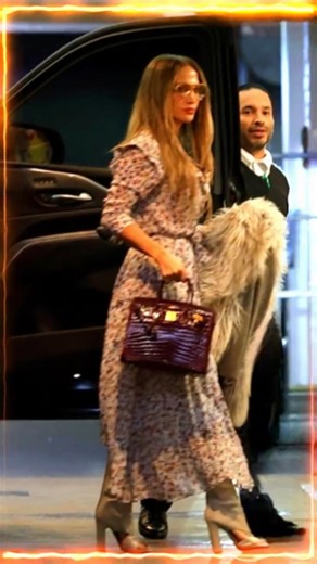 Jennifer Lopez Turns Heads in Chic Floral Dress and Luxe Birkin as She Arrives at the Office