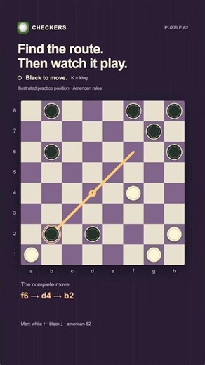 Find the route. Then watch it play. | Checkers #62