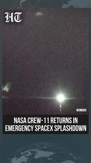 NASA Crew 11 Returns To Earth In Emergency SpaceX Dragon Splashdown Off California | #shorts
