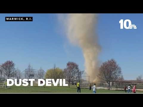 Dust devil spins up on field in Rhode Island