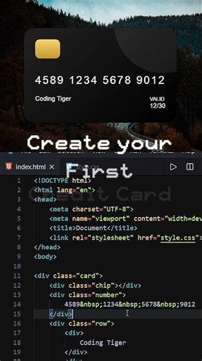 Create Your First Credit Card UI 💳 Using HTML & CSS | Beginner Friendly Tutorial