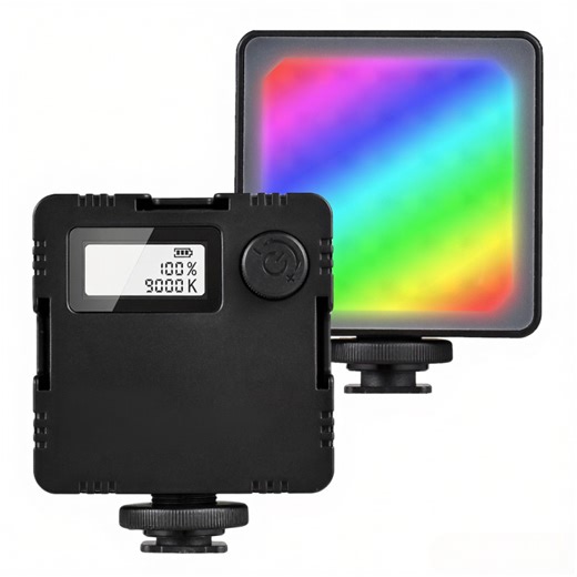 Lumière LED Video Mini Bi-color 2500K-9000K Regolabile Batteria Ricaricabile 3 Cold Shoe Mounts LCD Display | Leroy Merlin