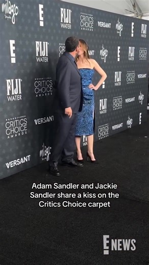 Adam Sandler and Jackie Sandler share a kiss on the #CriticsChoice carpet. #AwardsSeason | E! News