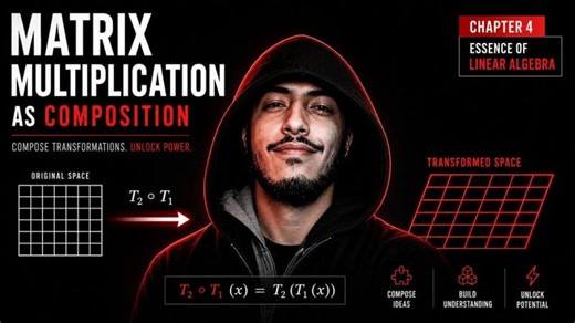 Matrix Multiplication as Composition | Chapter 4 – Essence of Linear Algebra | Muhammad Aammar Amjad