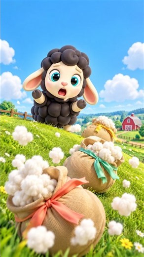 Baa Baa Black Sheep… but the Wool Bags Roll Away! 🐑 #shorts