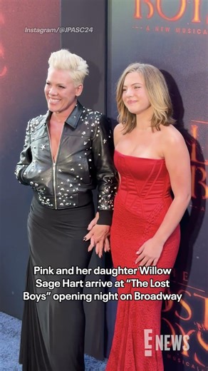 Pink and her daughter Willow Sage Hart pose at the opening night of "The Lost Boys" on Broadway.