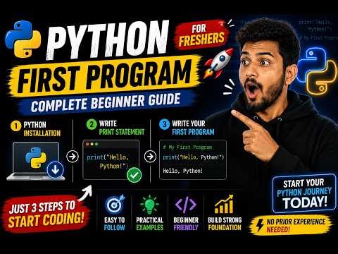 Python Installation & First Python Program 🔥 | Print Statement for Beginners
