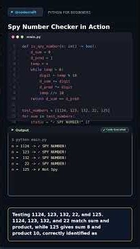 Python for Beginners - Part 33: Spy Number Checker | Learn Python from Scratch #shorts