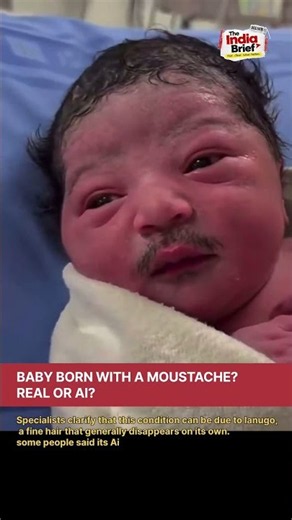 Baby Born With a Moustache? 😳 Real or AI?