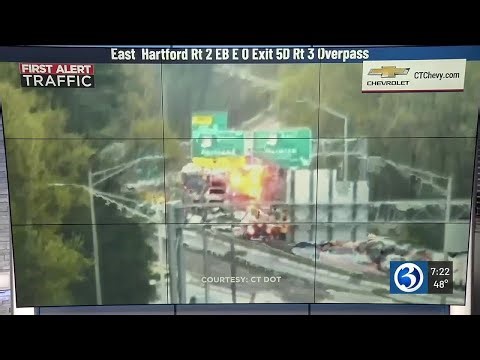 FIRST ALERT TRAFFIC: Two-vehicle crash causes backup on Route 2 in Glastonbury